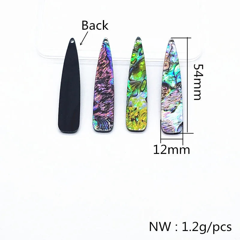 54x12mm 30pcs Acrylic with Shell Drop