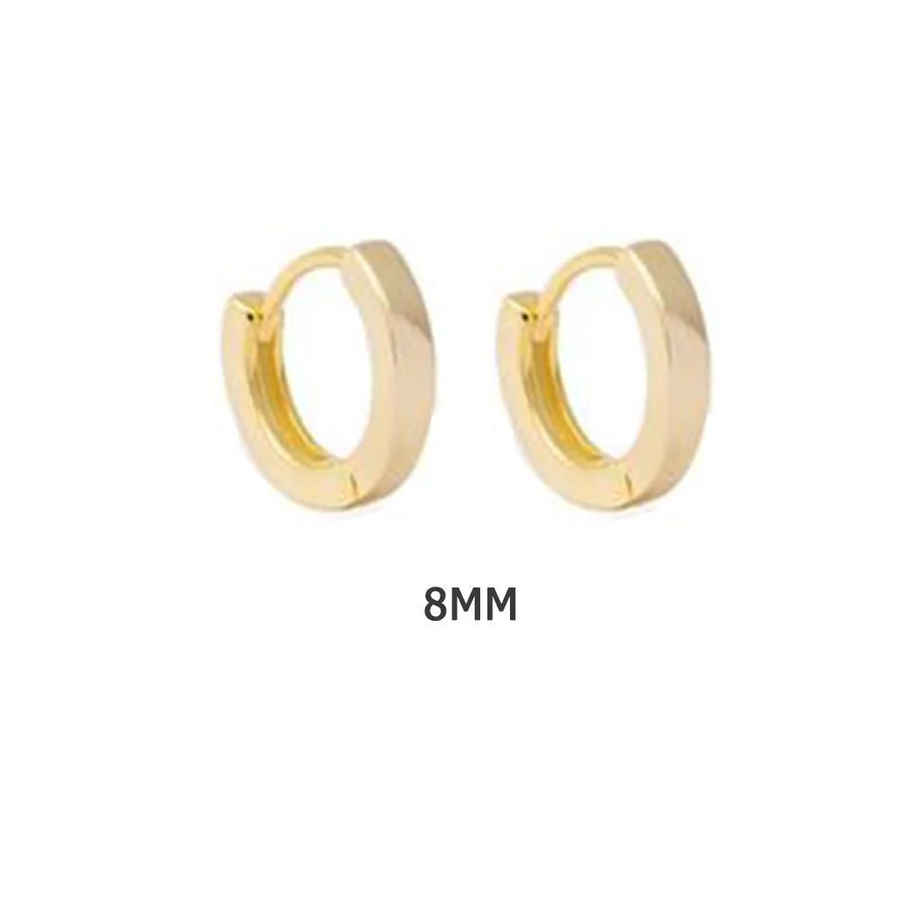 ANDYWEN 925 Sterling Silver Gold Plain 5mm 6mm