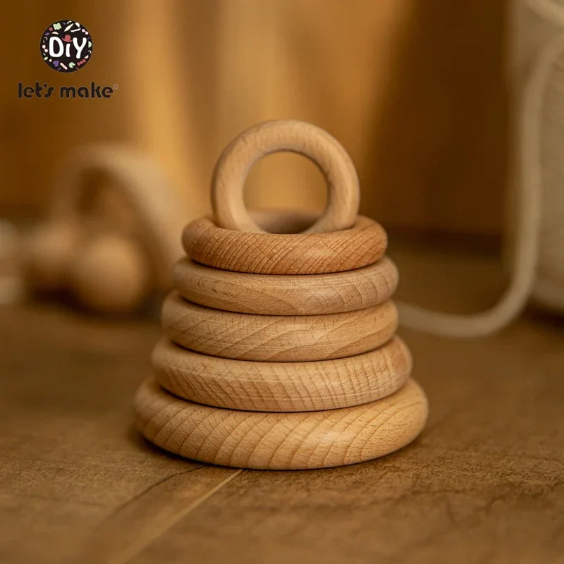 Let's Make Natural Wood Teething Ring All Size