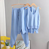 GIGOGOU Spring Autumn 3 Piece Women Cardigan Tracksuits