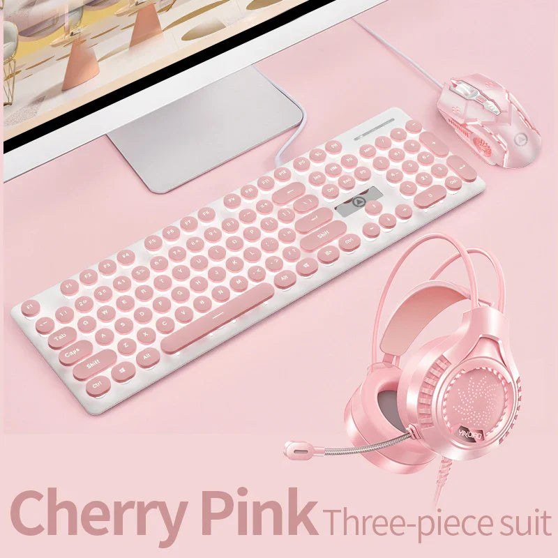 Retro Punk Gaming Keyboard and Mouse Headphone Combos