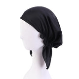 Muslim Women satin Turban Nightcap Hat Headscarves Cancer