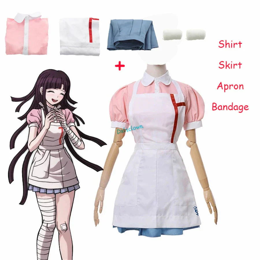 Danganronpa Mikan Tsumiki Cosplay Outfit With Wig Anime