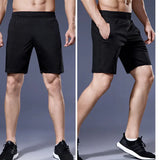 Black Running Shorts Men Fitness Gym Training Sports