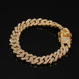 UWIN 12mm Bling S-Link Miami Cuban Bracelets Gold