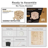 Robotime 123pcs Creative DIY 3D Treasure Box Wooden