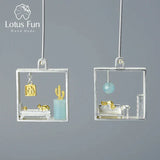 Lotus Fun Real 925 Sterling Silver Lazy Cat