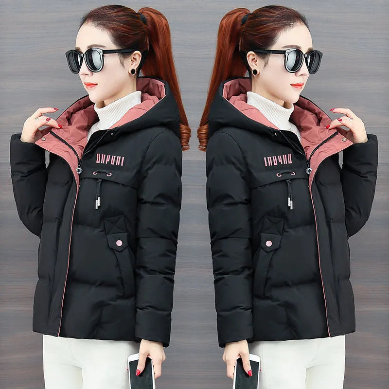 2023 New Winter Jacket Women Parkas Hooded Thick