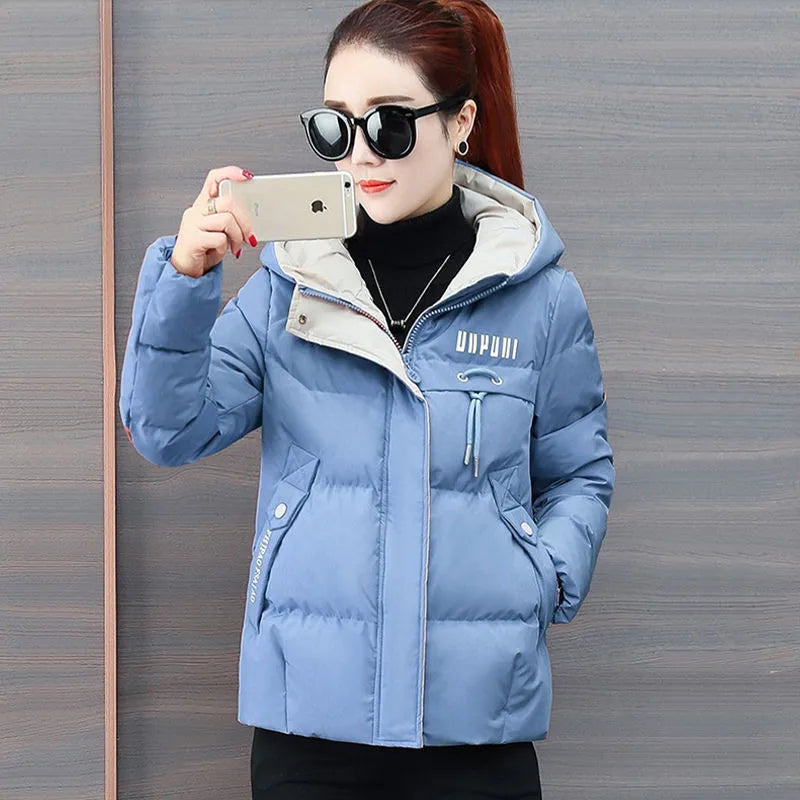 2023 New Winter Jacket Women Parkas Hooded Thick