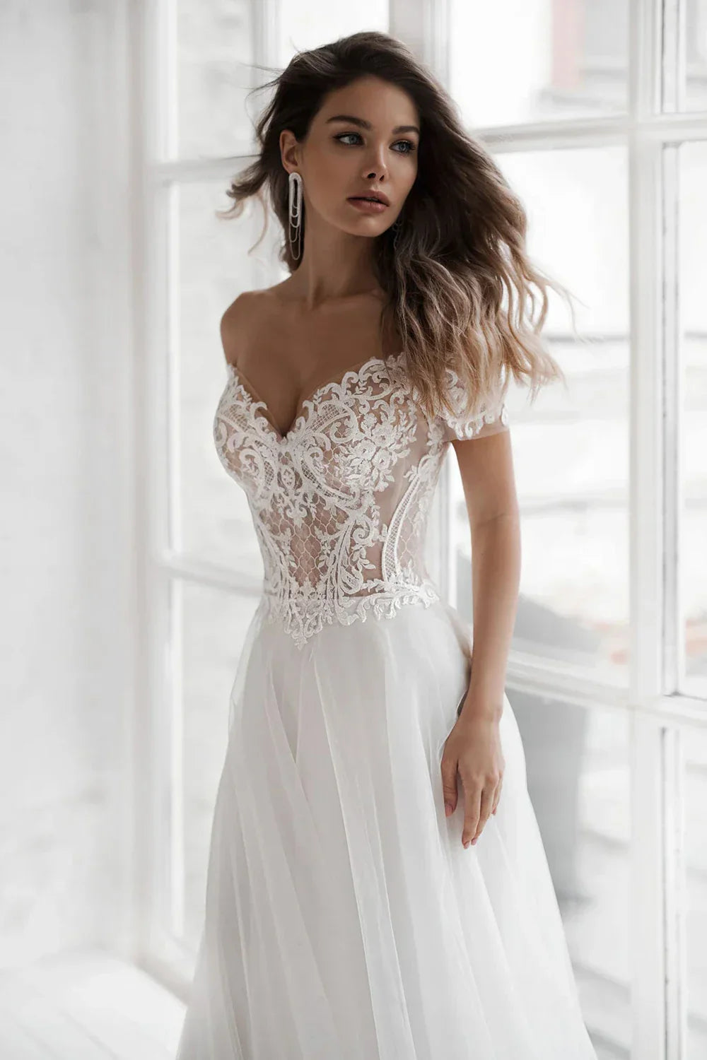 Boho Beach Wedding Dress 2021 Off The Shoulder