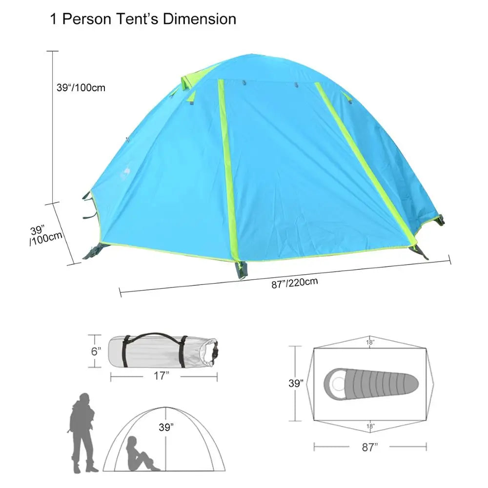 Desert&Fox 1 Person Hiking Tent Single Camping Tents