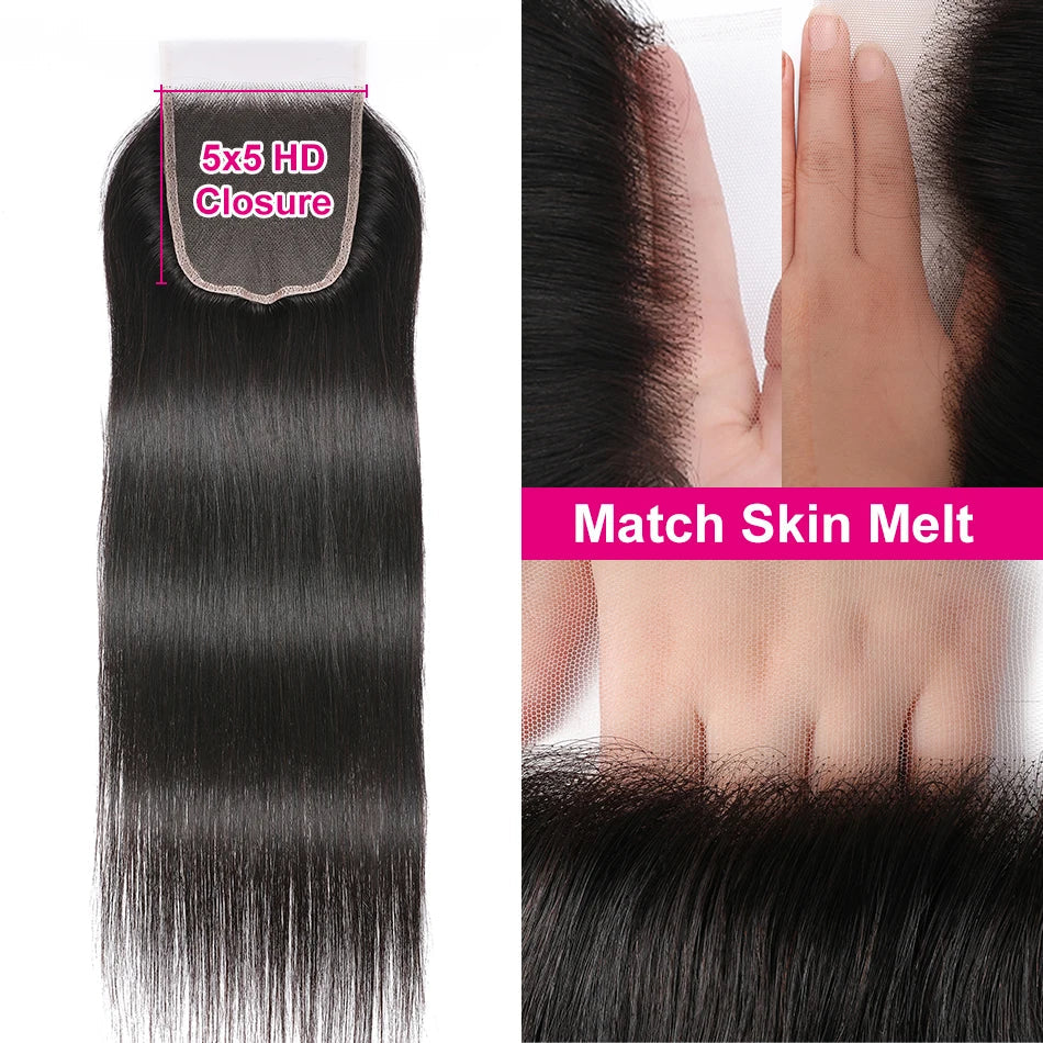 UNice Hair 5X5 HD Lace Closure 28 30