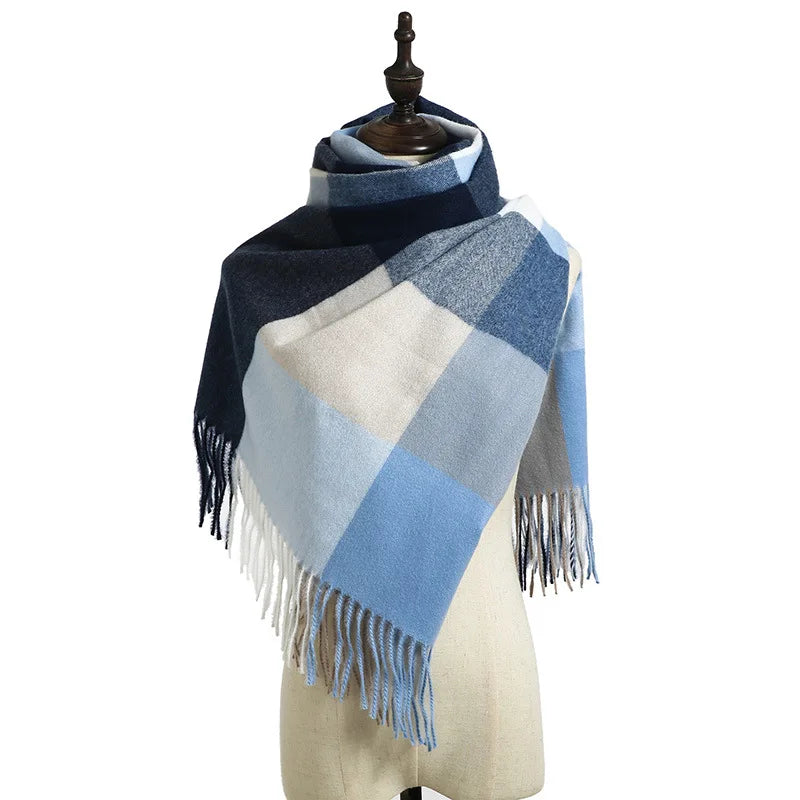 2023 Luxury Brand cashmere women plaid scarf winter