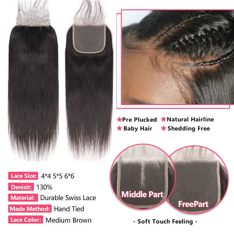 6X6 5x5 4X4 Lace Closure And 30 40