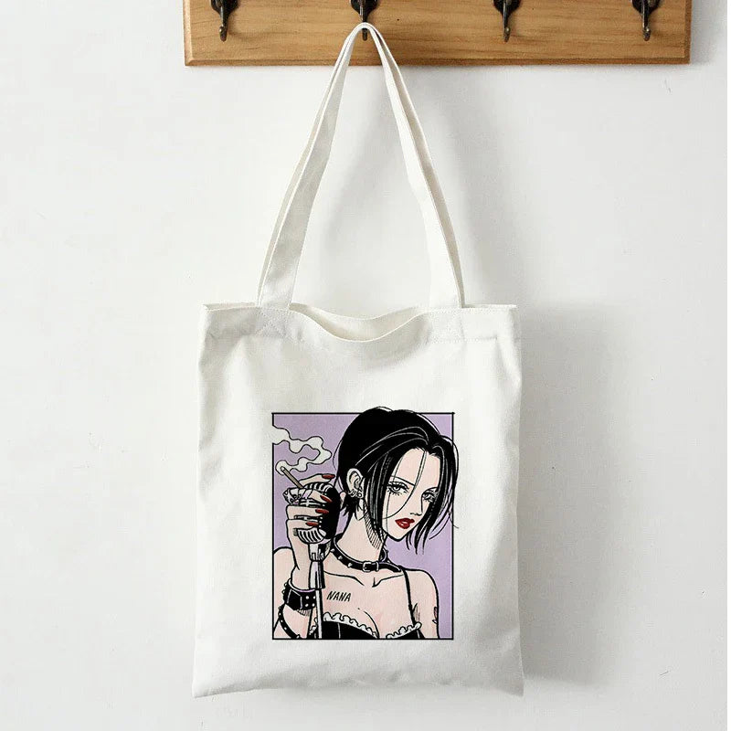 Shopping Bags Nana Anime Manga Nana Osaki And Ren Honjo Tote Bag Harajuku Handbags Shoulder Bags Casual Handbag Women Canvas Bag