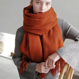 100 Wool Scarf Women Thickening Cashmere Winter Scars