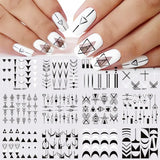 12 Designs Nail Stickers Set Mixed Floral Geometric
