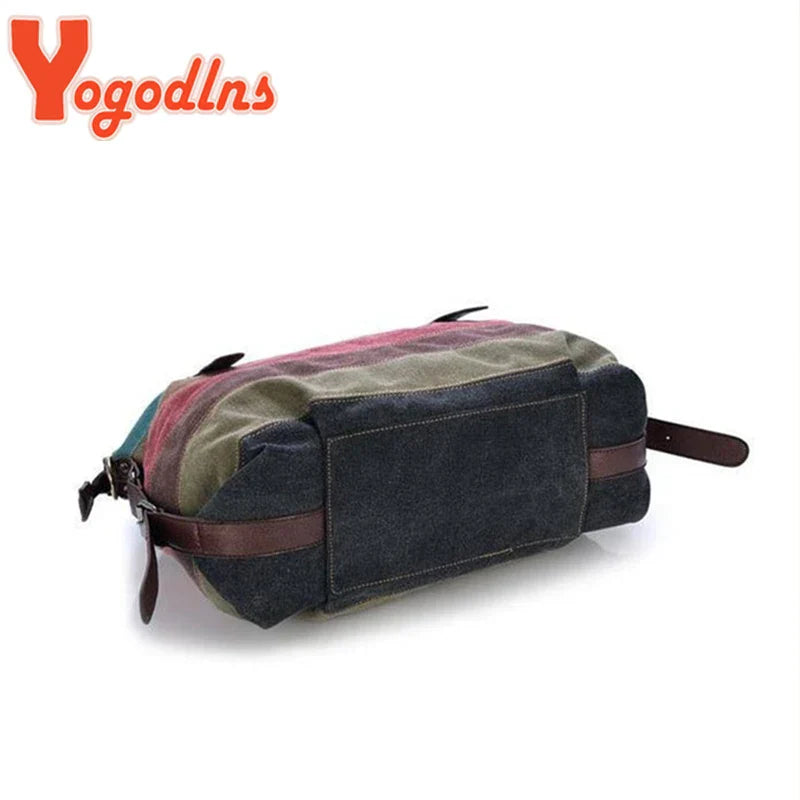 Yogodlns Canvas Totes Striped Womens Handbag New Patchwork