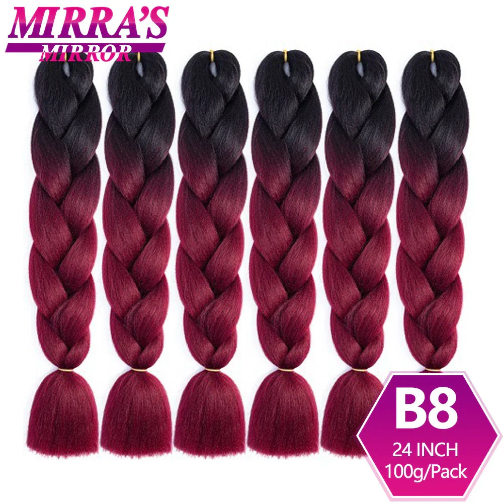 6 Bundle Braiding Hair 24 Inch Synthetic Jumbo