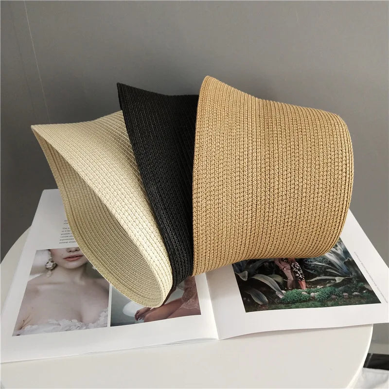 Summer Foldable Straw Sun Hat Women's Panama Boater