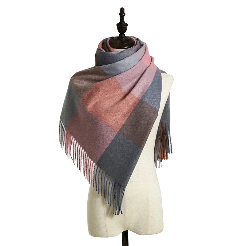 2023 Luxury Brand cashmere women plaid scarf winter