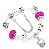 Seialoy Silver Plated Heart Key Pendant Charm Bracelets