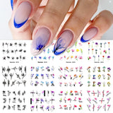 12 Designs Nail Stickers Set Mixed Floral Geometric