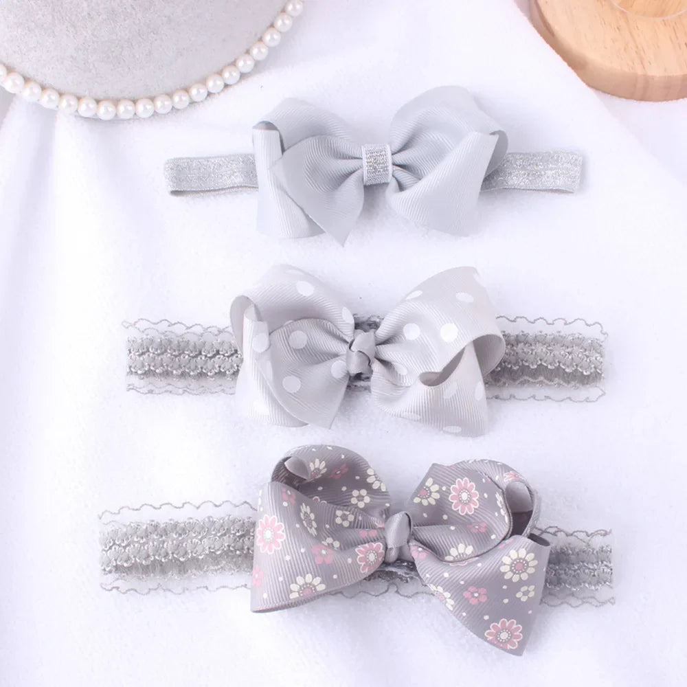 3pcs/lot Newborn Headwear Baby Girl Flower Headbands Lace