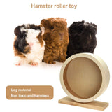 Natural Wood Silent Running Toy Hamster Roller Wheel