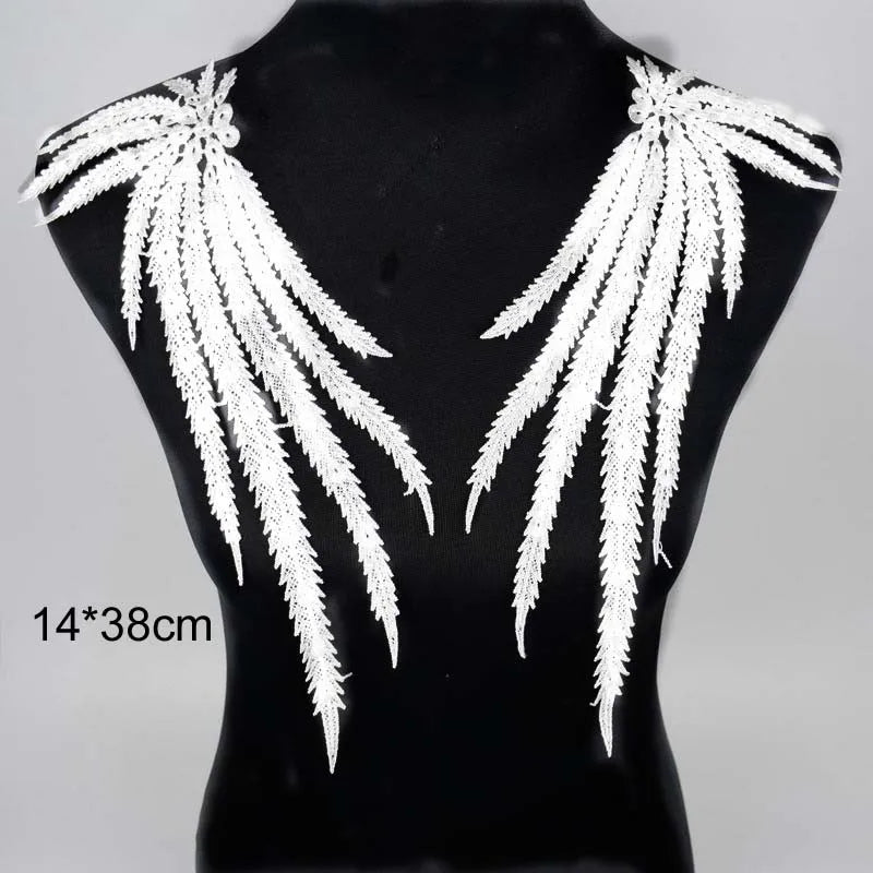 1 Pc Black Flower Neckline Collar Lace Applique