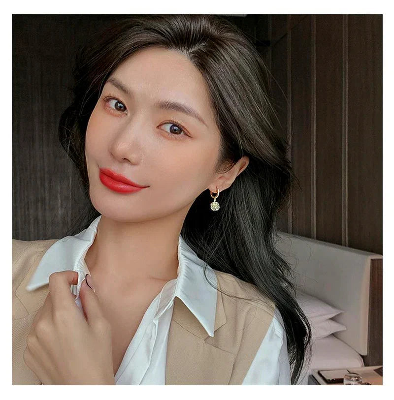 18k Gold jewelry Elegant Opal Stud Earrings For