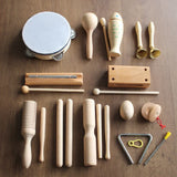 Log Percussion Instrument Set Toy Wooden Sand Hammer