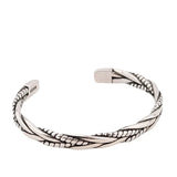 ANENJERY Silver Color Woven Twist Bracelet Bangle For