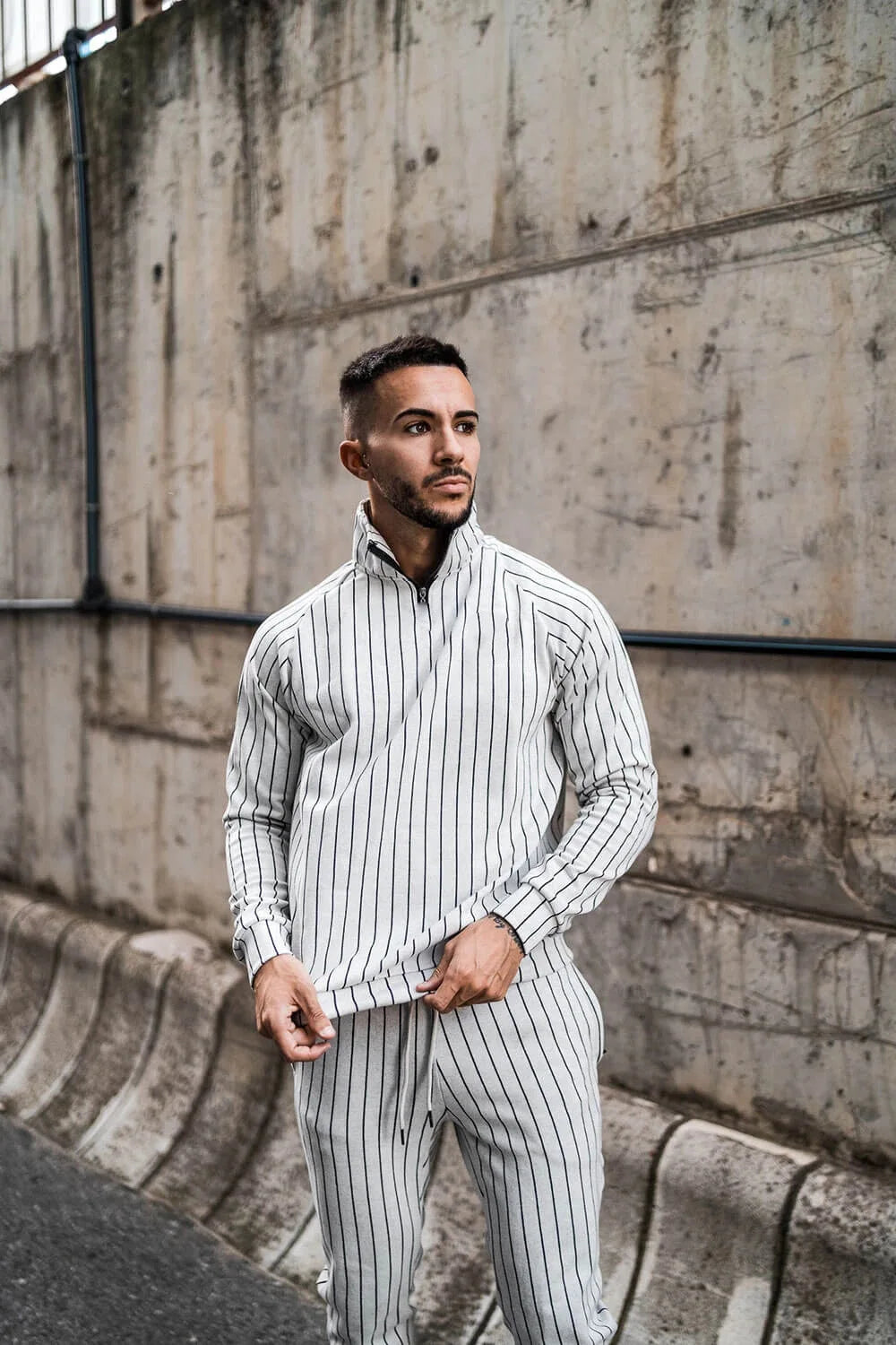2020 New 3D Plaid Men's Sports fitness Zipper