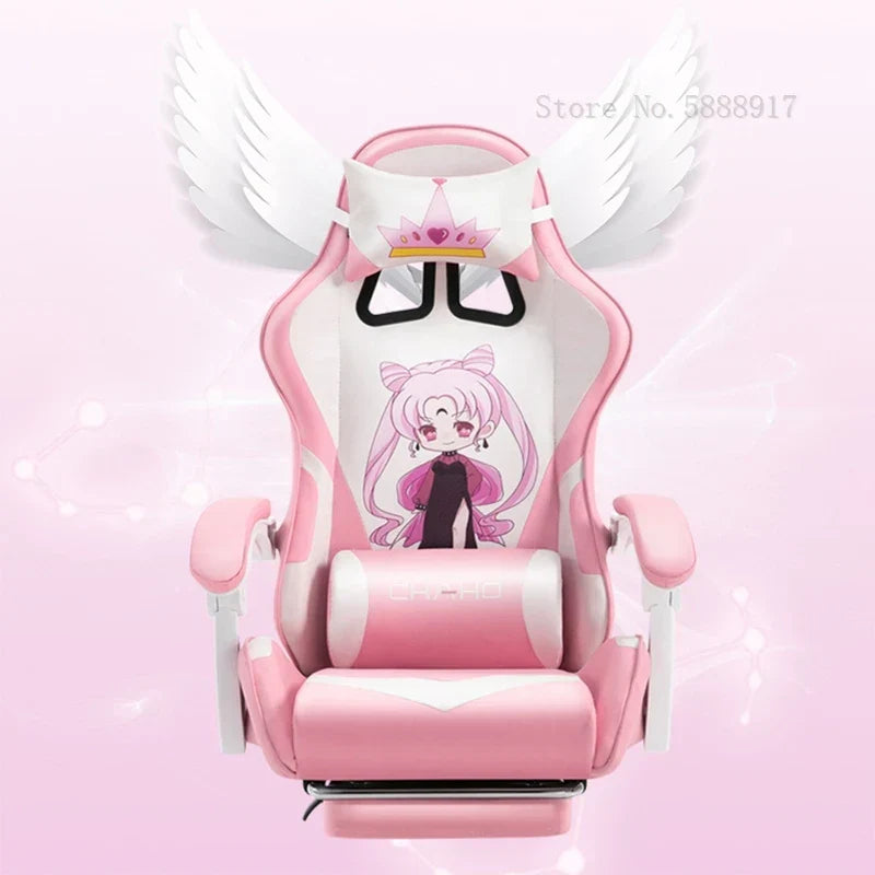 WCG Cute Girl Pink Computer Chair Home Office