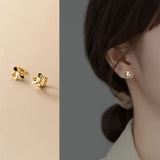 WANTME Hoop Earrings for Women Cute Romantic Clover