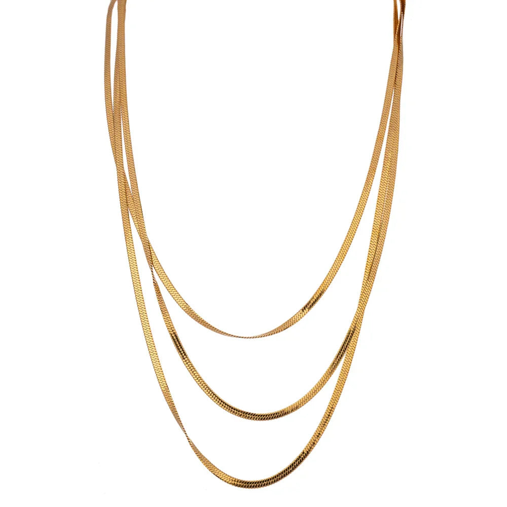 Yhpup Stainless Steel Snake Chain Stacked Necklaces Jewelry