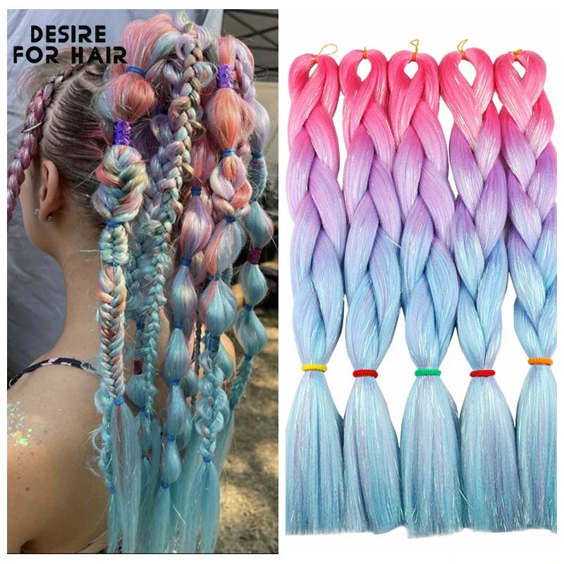 Desire for Hair 5Packs Synthetic Braiding Hair Christmas