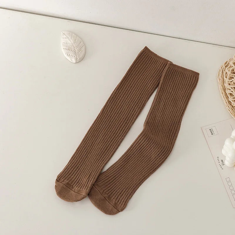 5 Pairs/Lot Baby Girls Knee High Socks Kids