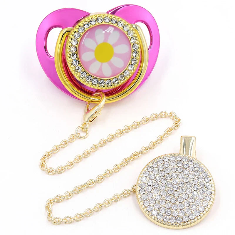 Gold Pacifier Baby Pacifier Clip Personalized BPA Free