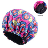 Oversize Africa Print Invisible Adjustable Round Hat Satin