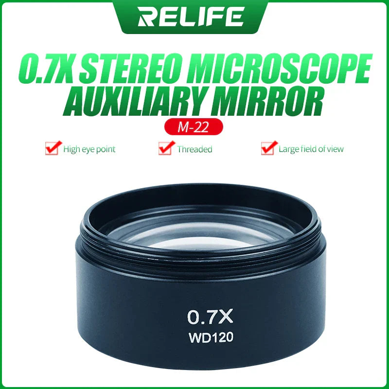 RELIFE 0.5X 0.7X Trinocular Stereo Microscope Auxiliary Lens