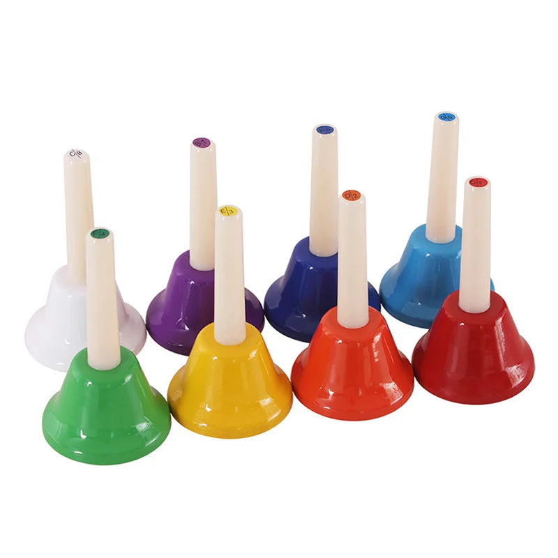 8-Note Hand Bell Children Music Toy Rainbow Percussion