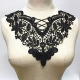 1 Pc Black Flower Neckline Collar Lace Applique