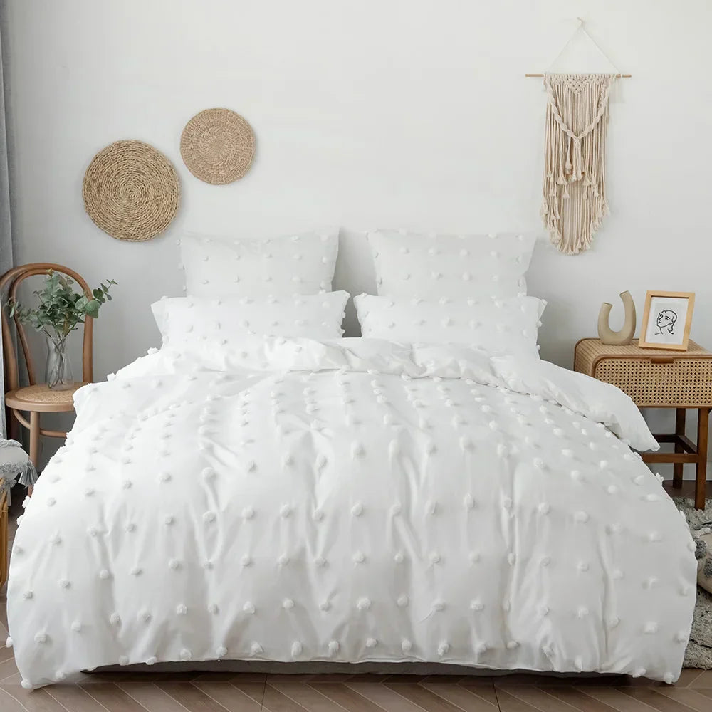 WOSTAR Summer white pinch pleat duvet cover 220x240cm