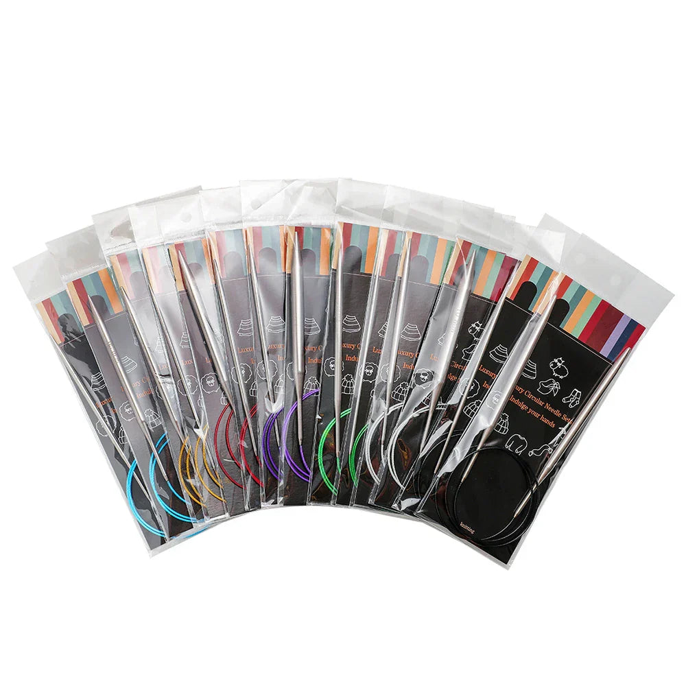 14pcs 2.25-10.0mm Multicolor Tube Circular Circular stainless steel