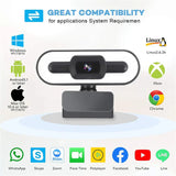 Portable 4K Webcam PC Laptop 2K 1080P Webcam