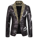 Men Blazer Shiny Sequin Shawl Collar suit Men