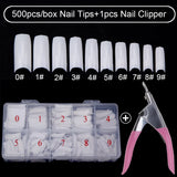 500Pcs/Box False Nails Tips Manicure Kit Nail File