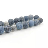 Tasbih Natural agates stone Blue Metal tassel 33